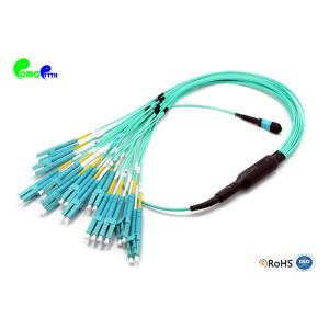 MTP Trunk Cable OM3 Pre - terminated Duplex 24F MTP Male to LC PC 50 / 125μm Fanout 2.0mm With Aque LSZH Jacket