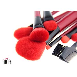 Red Natural Synthetic Hair Makeup Brushes Professional Makeup Brush Kits