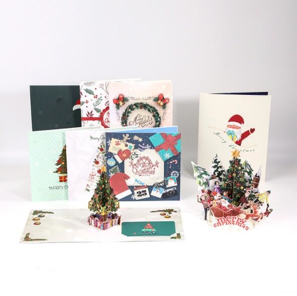Buy Art paper Personalised Printed Cards Three Dimensional Christmas Greeting Card at wholesale prices