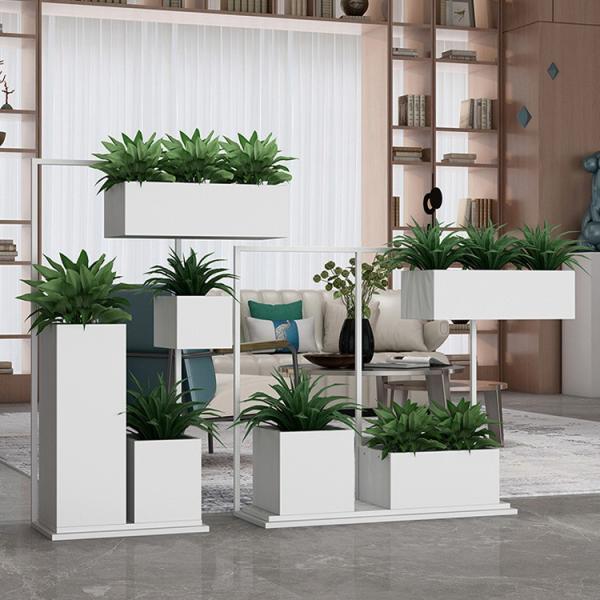 Garden white large outdoor flower pots stand and planters set
