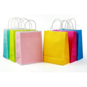 China Large Industry Reusable Kraft Paper Tote Shopping Bag For Grocery With Customized Logo on sale