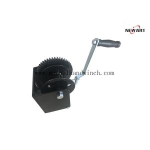 2500lbs / 1100kg Worm Gear Drum Hand Winch , Cable Strap Winch Worm Gear For
