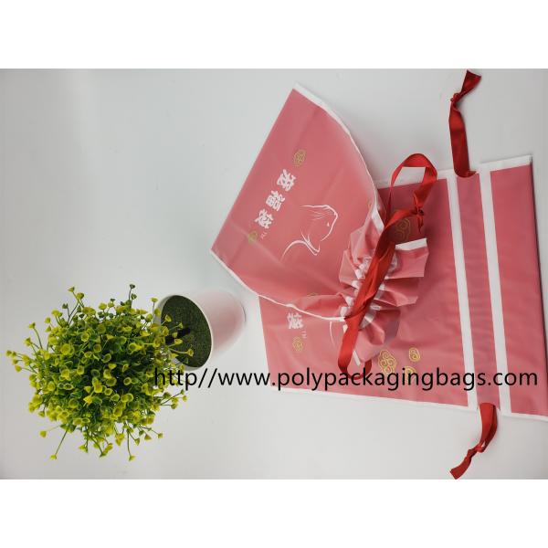 Cosmetics Polyester Draw String Bags Clothing Small Plastic Drawstring Bags Gift Wrap With Logo Printing