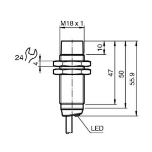 Pepperl+Fuchs NBN8-18GM50-E2 Inductive Sensor, 18mm Range, M12, PNP NO, IP67 |