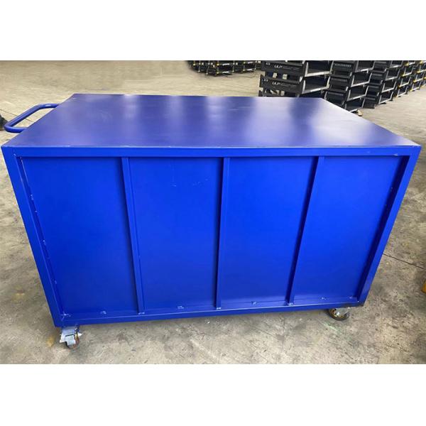 Buy Powdercoating Mobile Lockable Metal Pallet Cage Industrial Stillages On Wheels at wholesale prices