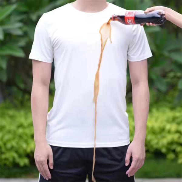 Black Technology Mens Nano Tech T Shirts Plain Dyed O Neck Short Sleeve