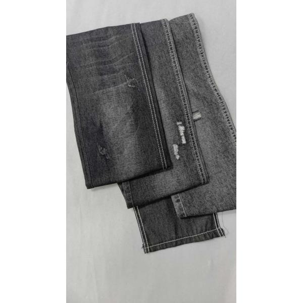 OE plain weave 6.8oz BLACK/WHITE with full width 180cm No Stretch Elastic Denim