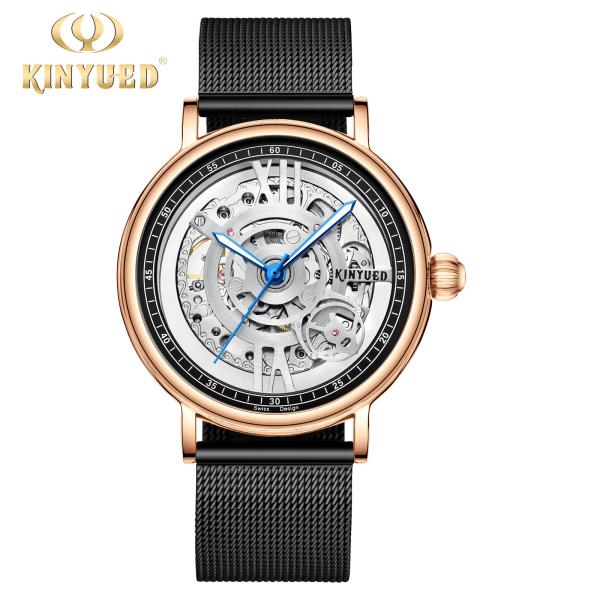 Buy Full Hollow Surface Mechanical Skeleton Watch Couples Stainless Steel Strap at wholesale prices