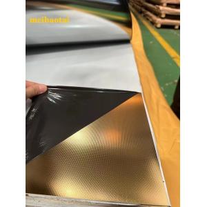 Gold Mirror Linen Embossed Stainless Steel Sheet Four Feet