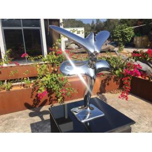 China Abstract Metal Animal Sculptures Modern Art Stainless Steel Flying Eagle on sale