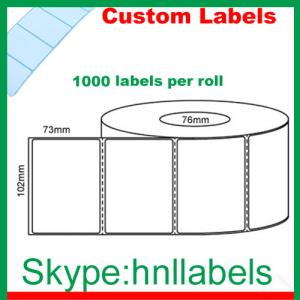 Quality Thermal Transfer Labels 102mmX73mm/1 Plain Transfer Roll Perm,Perfs, 2,000Lpr,76mm core for sale