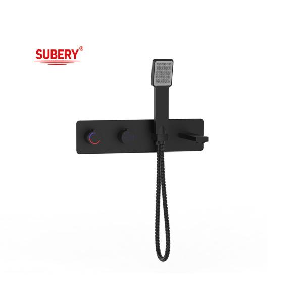 Modern Wall Mounted Bathroom Shower Mixer Taps Matt Black Brass Single Lever OEM