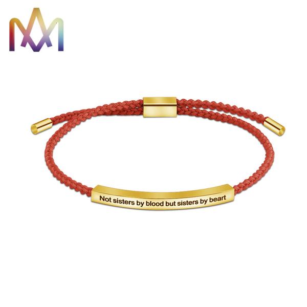 Buy Engraved SS304 Woven Friendship Bracelet 50MM at wholesale prices
