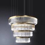 LED Three Color Light Modern Glass Pendant Chandelier Light 4000K