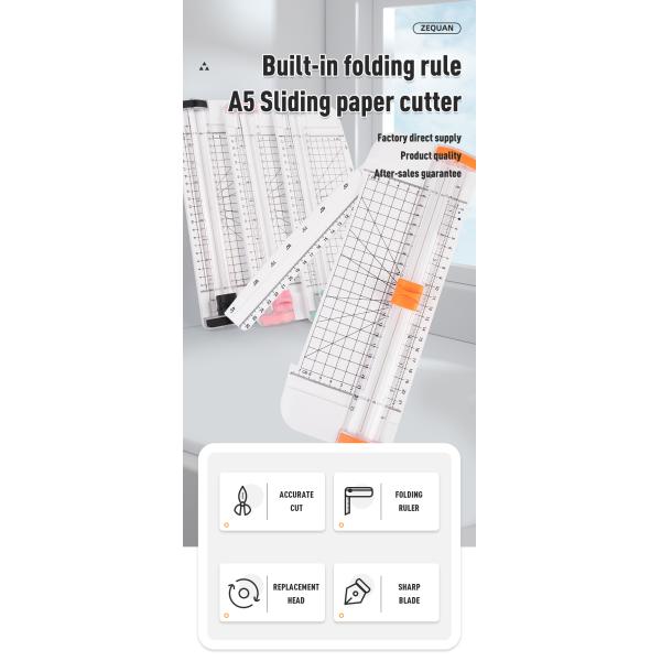 Portable Plastic A5 Paper Cutter ZEQUAN Multifunctional Trimmer with Manual Operation