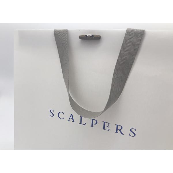 Corporate Retail Branded Carrier Bags With Own Logo , Branded Paper Bags with button closer