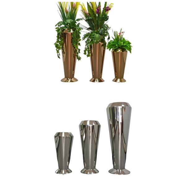 Real Flower And Artificial Flower 430 Stainless Steel Planter for festivity
