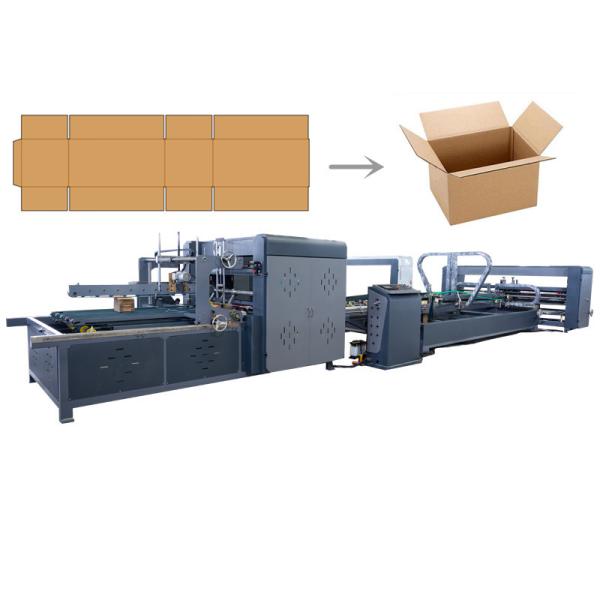Buy Continuous Auto Stacker Carton Box Folder Gluer Machine With Steel Frame at wholesale prices