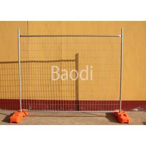 Removable Temporary Mesh Fence / Portable Welded Mesh Panel With Plastic Base
