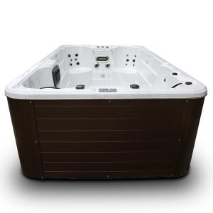 4 Meters Acrylic White Endless Swimming Spa Pool Combo Hot Tub With 6 Seats