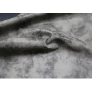 Handfeeling Grey Faux Leather Fabric , Printed Polyurethane Leather Fabric
