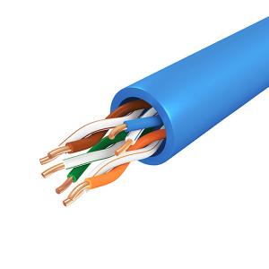 Copper 23AWG UTP CAT6A Cable CMR Plenum Cable With Blue PVC Jacket 500MHz 1000ft