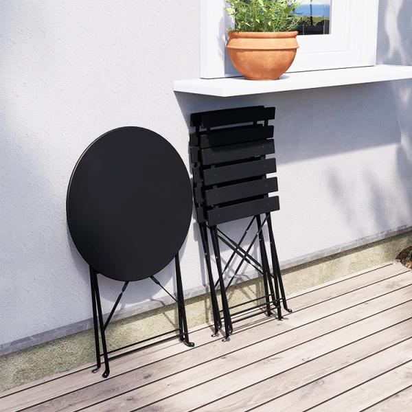 3 Piece Steel Folding Table and Chairs Set Perfect for Outdoor Patio Balcony or Garden