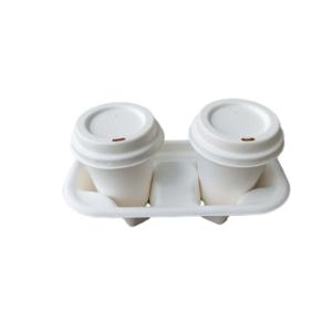 2 Compartment Compostable 13.5g Paper Cup Holders