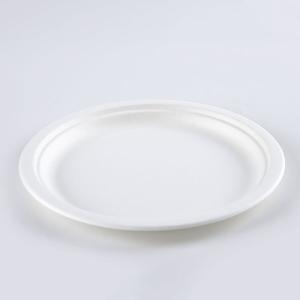 Round Disposable Plates Natural Sugarcane Bagasse Compostable Eco Friendly