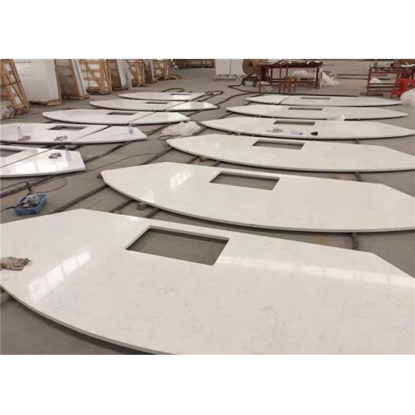 Buy Unique Private Prefab Kitchen Countertops Carrara White Quartz Stone Island Top at wholesale prices
