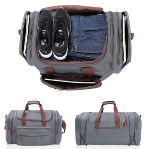 Large Capacity Grey Suitcase Duffle Bag With Shoe Compartment
