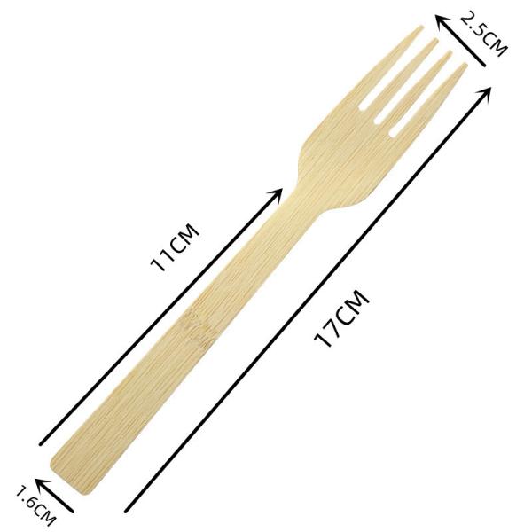 Buy 6.7 Inch Compostable Disposable Bamboo Cutlery Fork For Resturant BBQ Party at wholesale prices