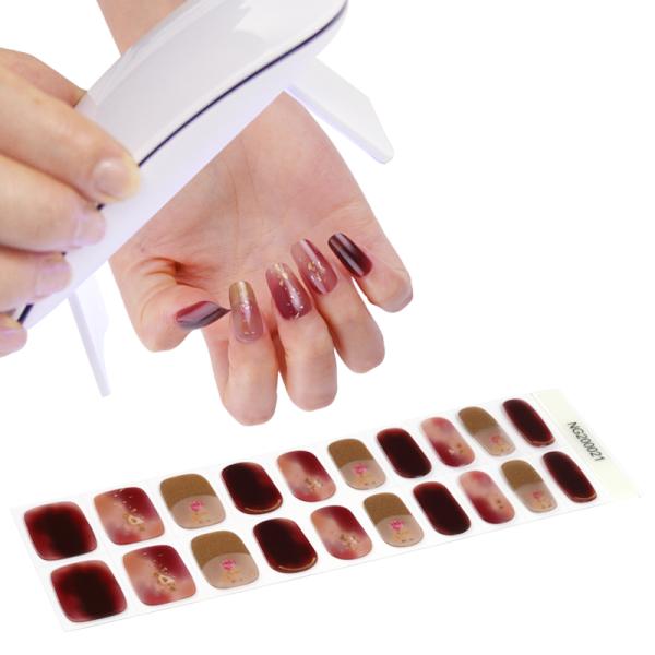 2023 Uv gel french style nail beauty product wholesale new UV Gel Nail stickers semi cured gel nail wraps