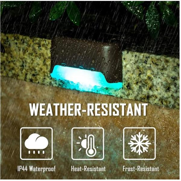 Water Resistant Color Changing Solar Fence Lights for Yard, Patio, Stairs, Deck