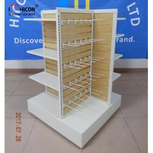 Wooden Clothing Store Fixtures Metal 4-Way Garment Shop Display Racks Floor