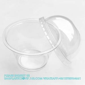 Plastic Cups Ice-Cream Cups Dome Lids, 180ml/6oz Sundae Dessert Cups For Iced