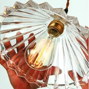 ECOBRT Pendant Glass Hanging Light,1-Light Transparent Glass Lampshade