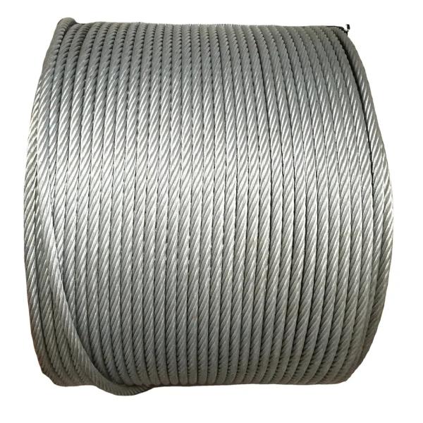 Buy High Carbon Galvanized Steel Wire Rope 6x37+FC IWRC in 8mm 12mm 20mm 32mm Sizes for Hanging Lamp and Pergola at wholesale prices