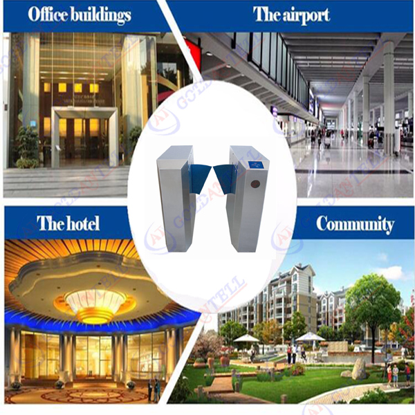 Pedestrian waist height turnstiles remote controls wireless alarm system