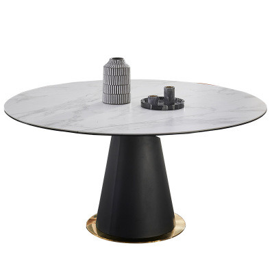 Buy Metal Base Sintered Stone 75ch Height Oval Rotate Table at wholesale prices
