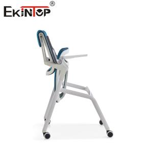 Blue And Gray Training Room Chair With Wheels Foldable