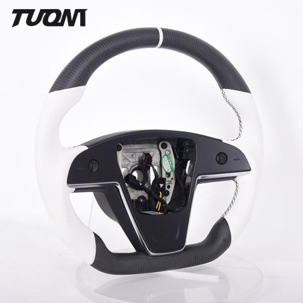 2022 LED Display Car Flat Bottom Steering Wheel Tesla Model 3 Carbon Fiber