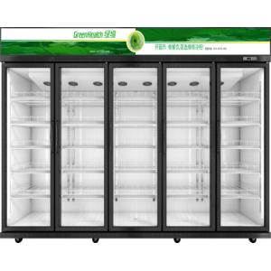 1250W 1700L Glass Door Beverage Cooler / Juices Or Soft Drink Chiller