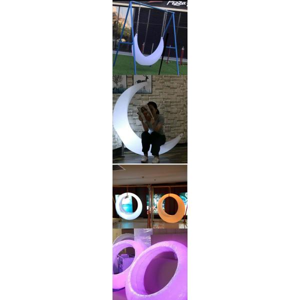 IP54 Plastic Swing Glow Led Moon Chair For Wedding