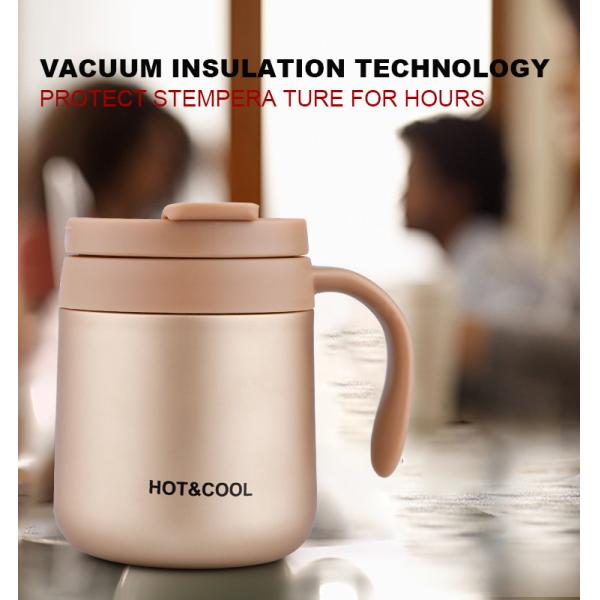 350ml Custom Mugs With Logo, Promotional Insulated Coffee Or Tea Mugs With Lid And Handles