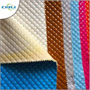 Shiny PU Quilted Leather Fabric Fashionable Multi Application Custom Thickness