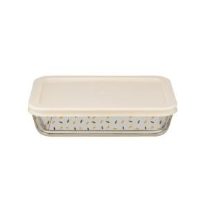 High borosilicate glass food container with customizable lid color and design