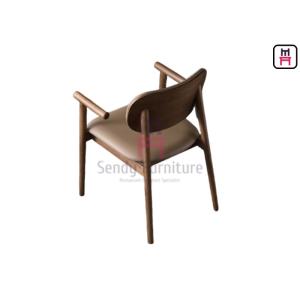 Leather Padded Ash Wood Dining Chair For Restaurant Use
