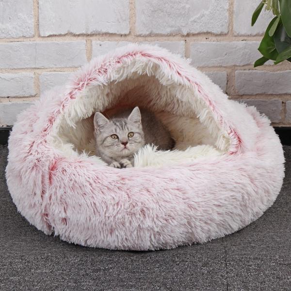 Semi Enclosed Thickened Clamshell Dog Bed Winter Warm Pet Plush Nest