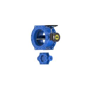RAL 5010 Ductile Iron Double Eccentric Butterfly Valve 150 PSI